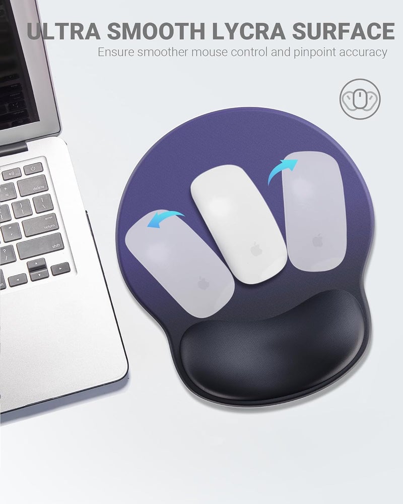 Laborio Ergonomic Mouse Pad Wrist Support, Comfortable Mouse Pad Wrist Rest, Relieve Wrist Pain Gel Mouse pad, Non-Slip Rubber Base Mousepad for Laptop, Computer(Gradient Klein Blue) - Image 5